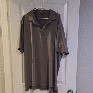 Peter Millar Brown Polo With Golf Course Logo